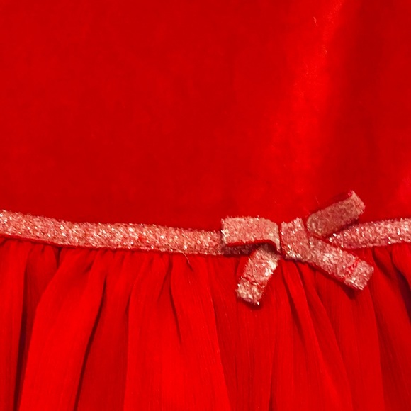 Red dress with sequin bow belt detail. - Picture 2 of 5